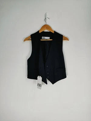 Zara Size M Waistcoat Black & White Pin Striped Womens New with Tags - Image 1 of 4