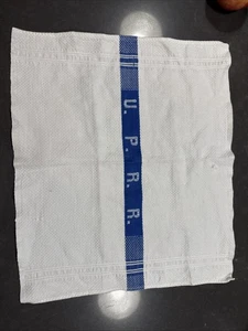 Union Pacific Rail Road Pullman Car Dish Towel U.P.R.R. Blue & White - Picture 1 of 7