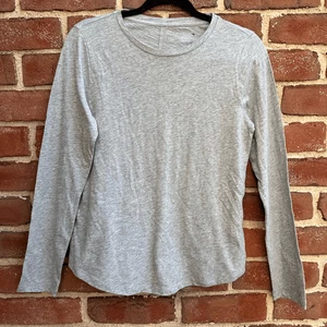 EILEEN FISHER Slubby Organic-Cotton Long-Sleeve Tee gray XXS - Picture 1 of 8