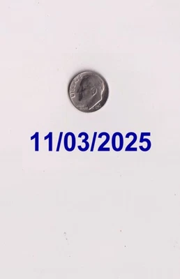 Монета номиналом 10 центов 1974D с изображением Рузвельта полуключевая! бывшая в обращении! - Изображение 1 из 2