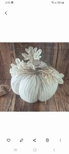 Herbstkürbis/Upcycling cremeweiß Pullover/Tischlandschaft/Schüssel oder Tier Tablett Füller - Bild 1 von 3