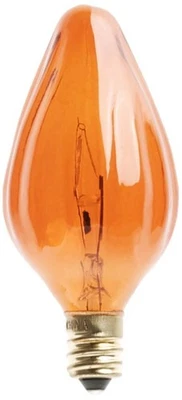Satco S3374 120V Candelabra Base 25-Watt F10 Light Bulb, Amber - Image 1 of 4