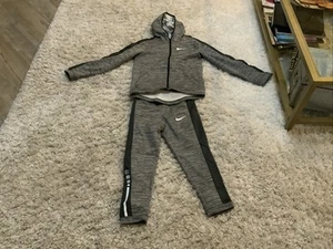 Nike Fleece Set Pants And Sweatshirt Size Youth Medium Color Gray - Picture 1 of 4