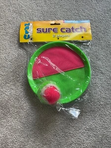Sure Catch x 2 Klettschläger mit verstellbaren Handgriffen & grünem & rosa Ball - Bild 1 von 3