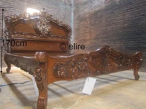 BESPOKE Super King 6' Mahogany French Style Designer Rococo Bed 170cm Headboard - Picture 1 of 4