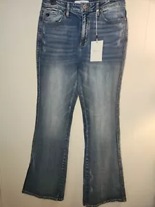 Kancan Sz 29 Women's Flare Jeans High-Rise Medium Wash Denim Blue Jeans NWT  - Picture 1 of 19