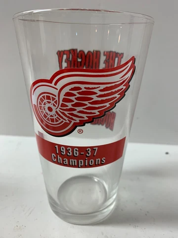 DETROIT RED WINGS 1936-1937 Stanley Cup Champions 16oz Beer Glass Cover