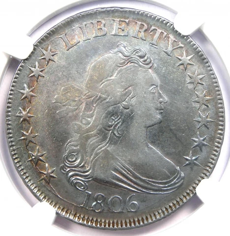 1806 Draped Bust Half Dollar 50C Coin O-116. Certified NGC XF Detail - Rare Date Cover