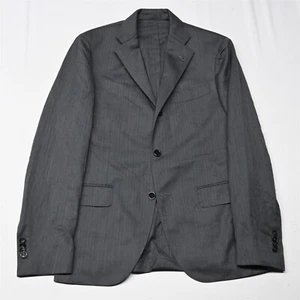 Lardini 38R Gray Herringbone Italy 100% Wool Mens Blazer Suit Jacket Sport Coat - Picture 1 of 12