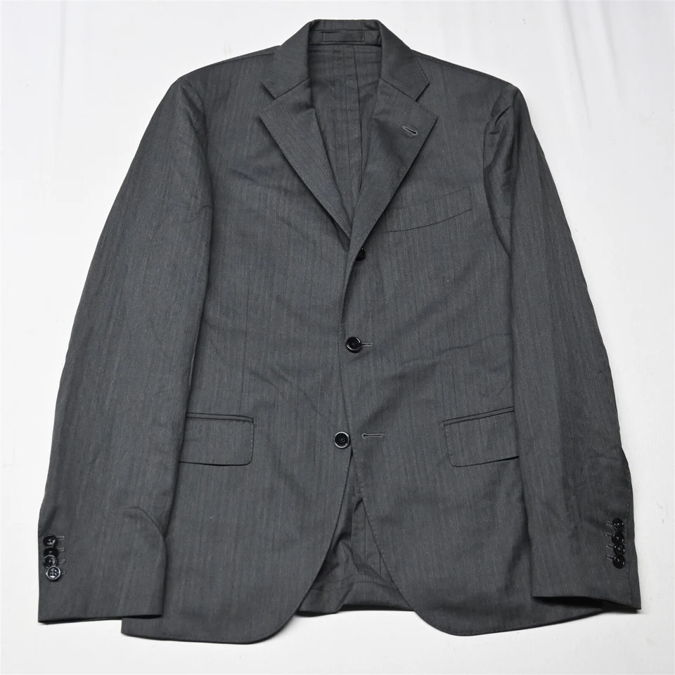 Lardini 38R Gray Herringbone Italy 100% Wool Mens Blazer Suit Jacket Sport Coat - Image 1 of 4