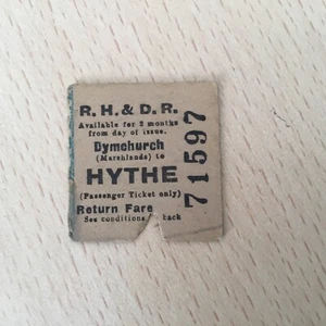 Half. Railway. Ticket;. (. Dymchurch. To. Hythe, 37, ) P-41 - Picture 1 of 1
