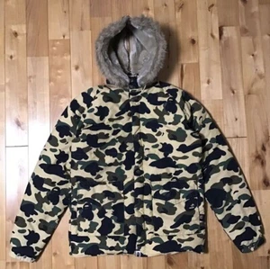 BAPE camo Fur Puffer Down Jacket a bathing ape NIGO Size M 254809H - Picture 1 of 10