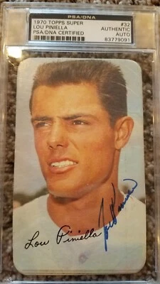 ROYALS/YANKEES LOU PINIELLA 1970 TOPPS SUPER #32 SIGNED - PSA/DNA ENCAPSULATED - Image 1 of 2