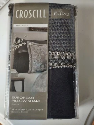 Croscoll Euro Sham Natalia azul oscuro gris Foto 1 de 4