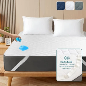 Quilted Mattress Protector Waterproof Mattress Pad Mattress Cover For All Sizes - Picture 1 of 28