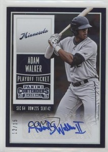 2015 Panini Contenders Prospect Ticket Playoff Ticket /15 Adam Walker #2 Auto