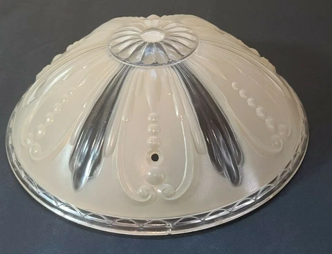 Vintage Antique Art Deco Glass Chandelier Light Lamps Shade Pink Frosted Fixture Cover
