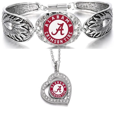 Alabama Crimson Tide Womens 925 Sterling Silver Necklace Bracelet Gift Set D3D19 Cover