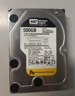 500 GB SATA FESTPLATTE DELL WD5002ABYS WD RE3 HDD 7200RPM 3,5 ZOLL - Bild 1 von 2