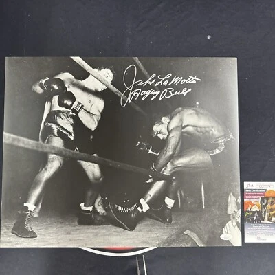 Foto firmada por Jake Lamotta Raging Bull Boxing 16x20 inscrita autografiada JSA Foto 1 de 4