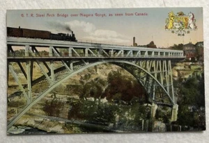 G.T.R. Stahlbrücke über die Niagaraschlucht, wie aus Kanada gesehen - Postkarte (E1) - Bild 1 von 2