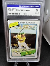 1980 TOPPS RICKEY HENDERSON ROOKIE RC #482 GMC 9 Rookie Card Oakland A’s