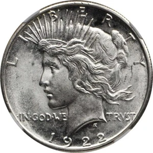 1922-S NGC MS66 Silver $1 Peace Dollar - Picture 1 of 5