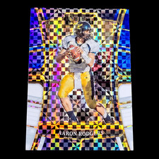2023 Panini Select AARON RODGERS Blue & White Squares X-Fractor Prizm /100 #31