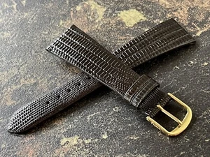 Teju Lagarto Grano 22mm Marrón Impresionante Correa de Reloj de Cuero Speidel Años 60 Antiguo Stock - Imagen 1 de 5