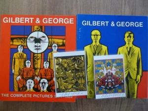 Gilbert & George: 2 Ausstellungskataloge und 2 signierte Farbpostkarten.  - Bild 1 von 11