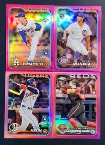 2024 Topps Chrome PINK REFRACTORS with Rookies You Pick - Picture 1 of 1