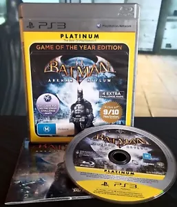 Batman: Arkham Asylum Game of the Year Edition PS3 Platinum [PAL CIB Complete] - Picture 1 of 10