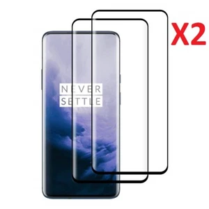 2 X For OnePlus 7 Pro Tempered Glass Screen Protector Full Coverage - Picture 1 of 4