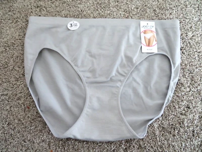 NUEVO CON ETIQUETAS NUEVO 8 XL JOCKEY Suave y Brillo HI-CUT Microfibra Elastizado Gris Braguita Foto 1 de 4