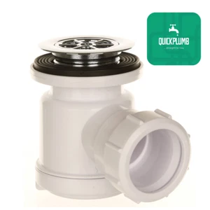 40mm Shower Trap 19mm Seal 70mm Chrome Plate Grid Bathroom Waste Pipe Water - Picture 1 of 5