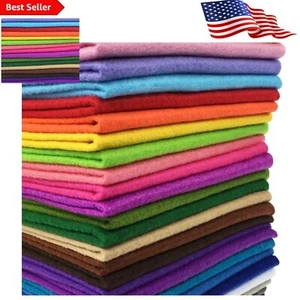 Thick Felt Fabric Assortment - 28pcs Multicolored Craft Squares for DIY Projects - Picture 1 of 11