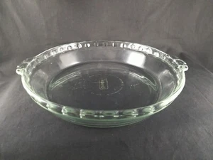 Plato de pastel de vidrio Pyrex 229 - 04 plato de hornear borde festoneado con volantes 9,5" - 2,4 cm - Imagen 1 de 5