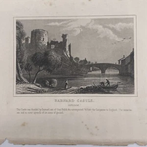Antique Barnard Castle Durham Engraving Print - Picture 1 of 5