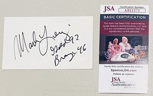 Tarjeta de oro olímpica de buceo de la JSA firmada 3x5 de Mark Lenzi autografiada - Imagen 1 de 1