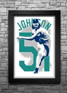RANDY JOHNSON art print/poster SEATTLE MARINERS S&H! JERSEY B2G2 - Picture 1 of 6