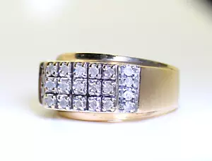 Heavy & Nice Men's 10K Gold .35 Ct Diamond Band Cocktail/Cluster 12mm Ring,s9.25 - Picture 1 of 5