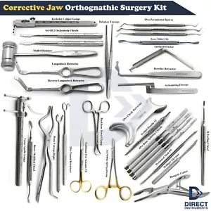 Set of 33 Maxillofacial Orthognathic Surgery Instruments Dental Corrective Jaw - Picture 1 of 12
