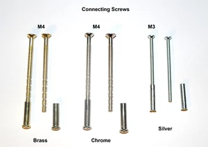 M3 M4 Connecting Screws and Sleeves. Fixings for Handles Roses Knobs Escutcheon  - Picture 1 of 11