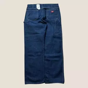 Dickies Navy Carpenter Jeans Pants Trousers Baggy Wide Leg Deadstock New 38x32 - Picture 1 of 5
