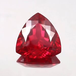 Natural Flawless Mozambique Blood Red Ruby Trillion Loose Cut Gemstone 22x22 MM
