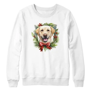 Christmas Labrador Jumper For Kids Wreath Sweatshirt Dog Owner Funny Sweater ... - Picture 1 of 11