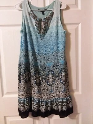 Nuevo con etiquetas Vestido recto Ombre con cuentas del mercado negro de la Casa Blanca talla M Foto 1 de 4