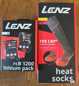 Lenz Heat Sock 5.1 Toe-Cap Slim | Size 45-47 EU with rcB 1200 Batteries - Picture 1 of 7