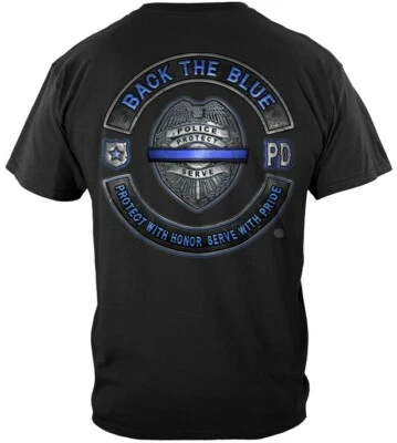 Back The Blue T Shirt Police Officer USA Protect With Honor Serve With Pride - Image 1 of 3