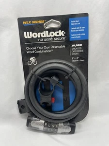 Match Key Wordlock Bike Lock WLX Series Flexible Steel Cable - Picture 1 of 3